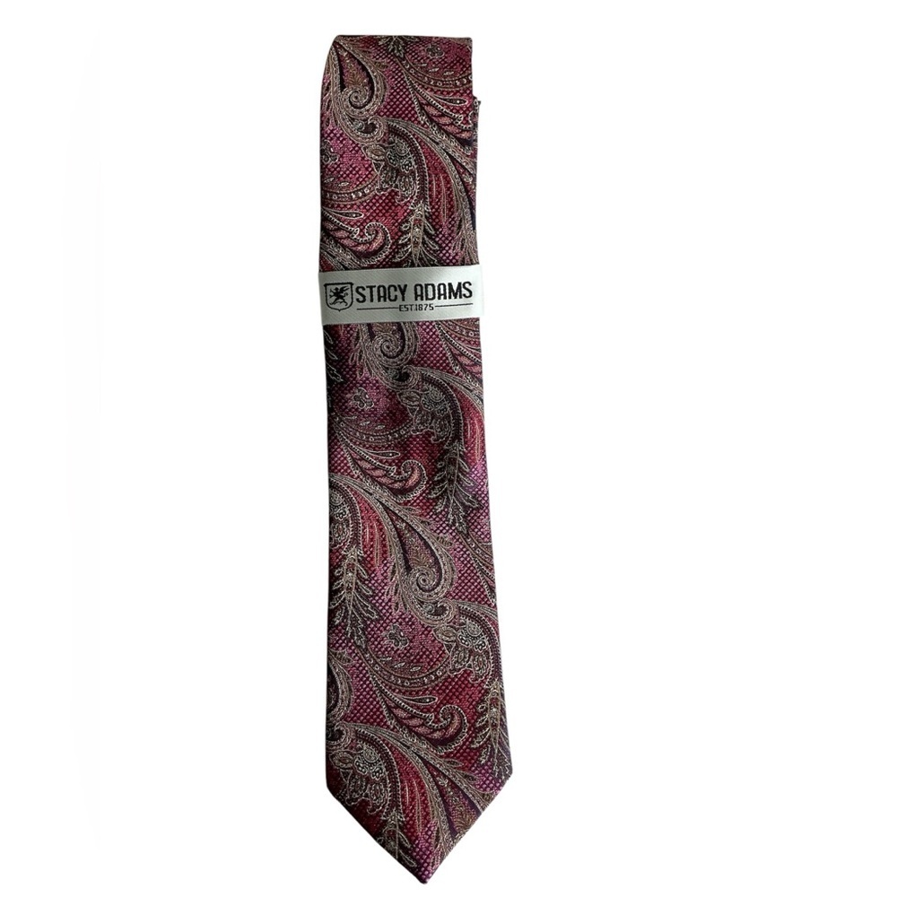 Stacy Adams Paisley Tie - Burgundy and Black